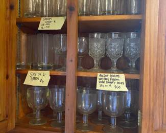 Wexford glasses, clear glasses, bubble glasses