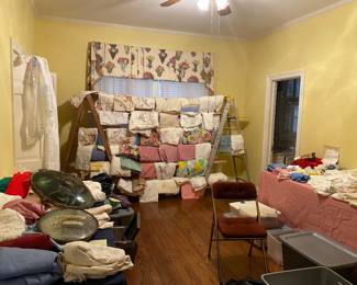 Linens, lace, needle point , napkins etc