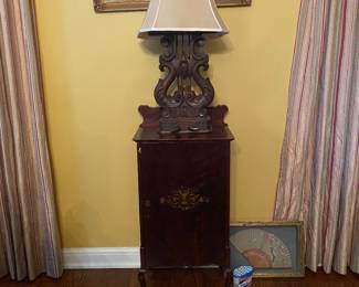 Music cabinet and piano lamp