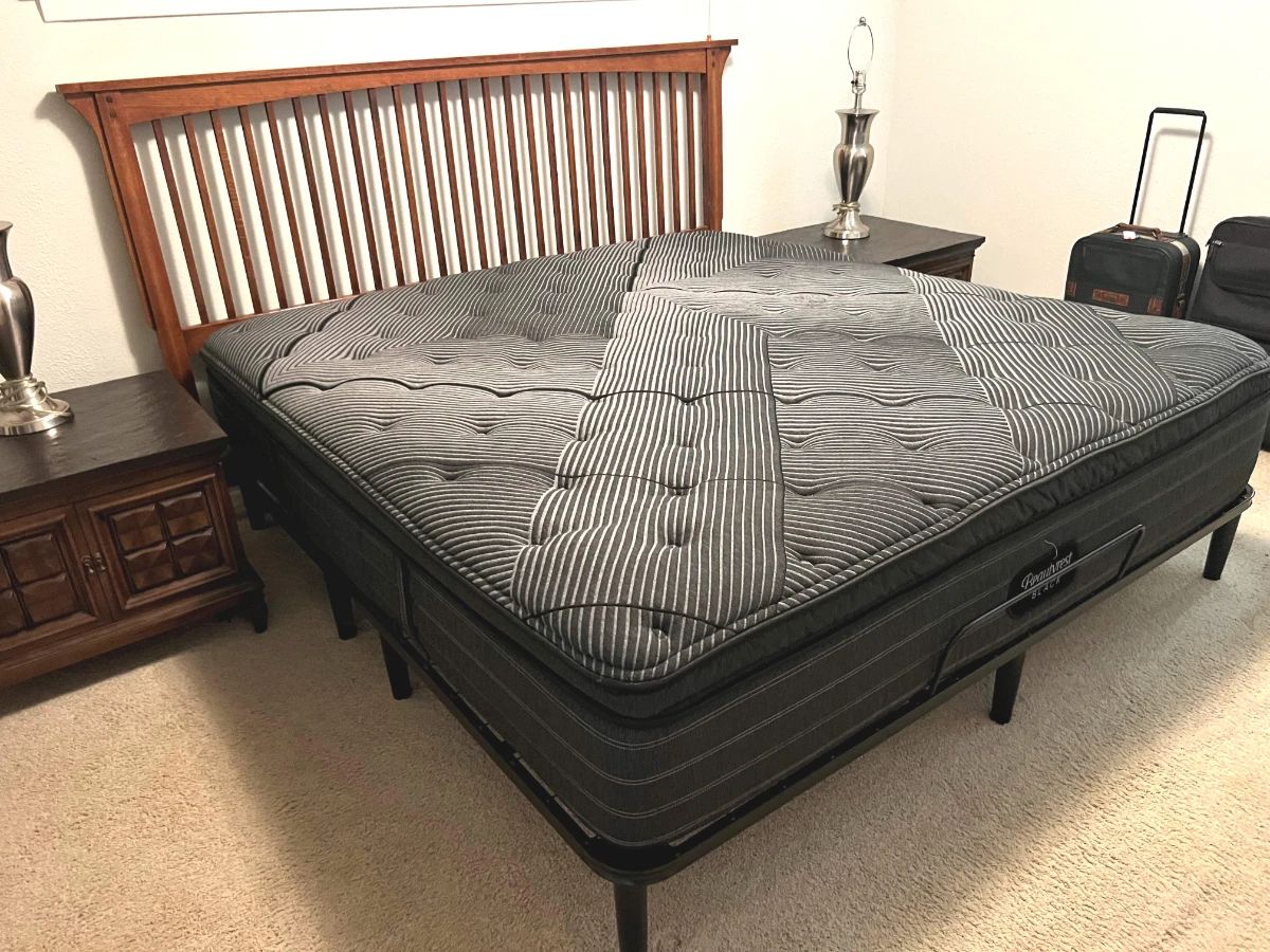King Beautyrest Black mattress electric lift bed & headboard