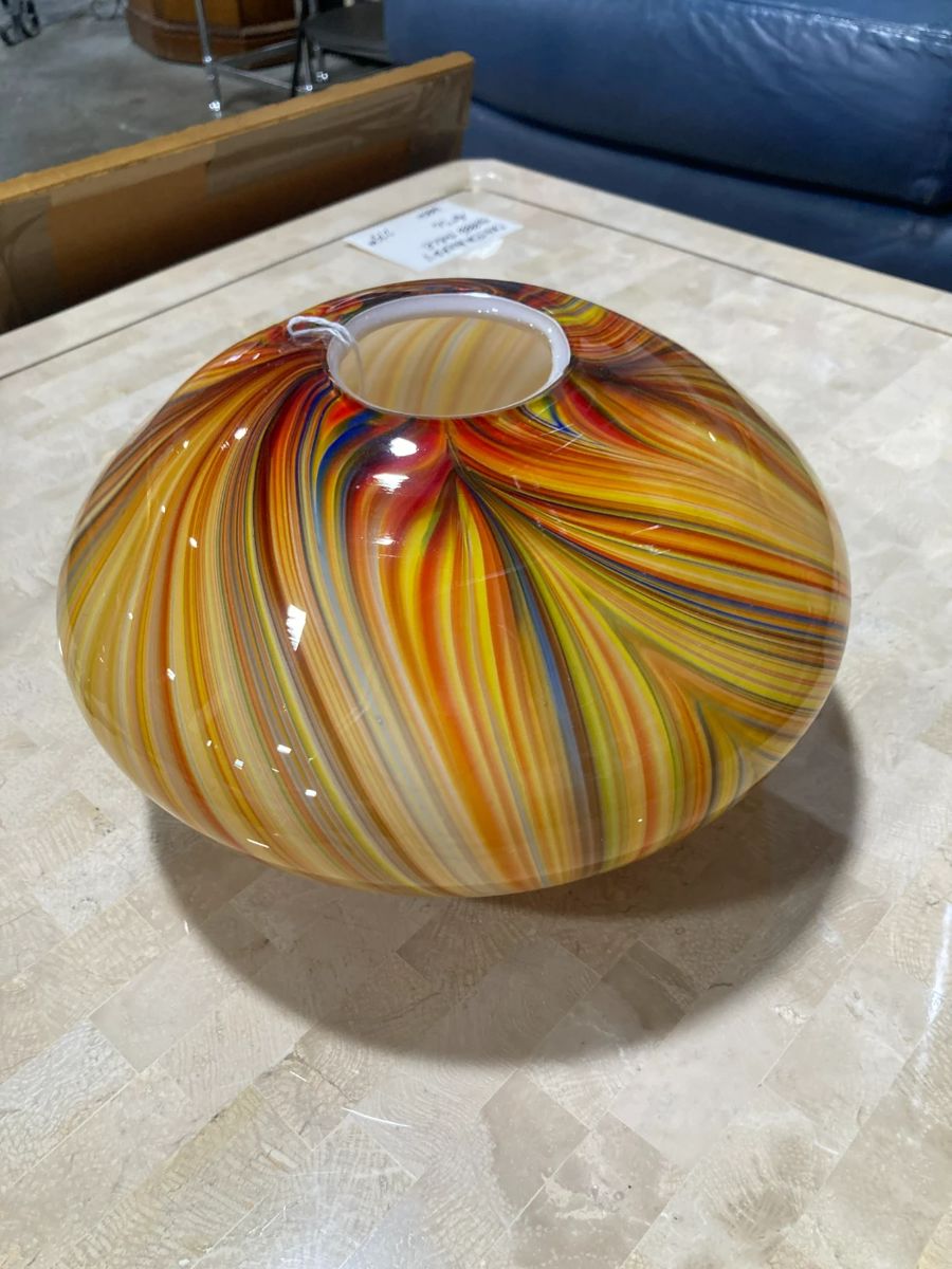 Murano style hand blown glass vase