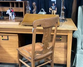Office table desk with rolling file cabinets