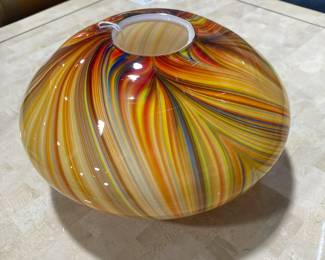 Murano style hand blown glass vase
