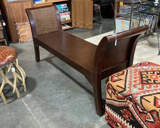 Bench with cane ends, Kilim ottoman