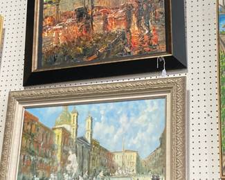 Top "Reflections in the Rain" by Lyudmila Agrich original oil       Bottom