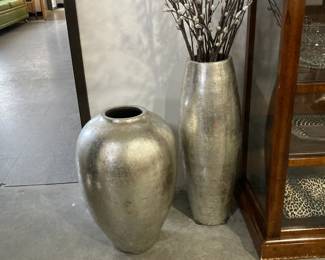 Silver plant vases