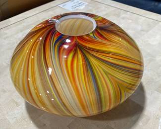 Murano style hand blown glass vase