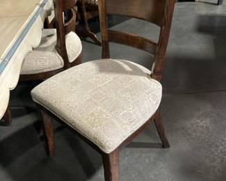 Dining chairs (2) arms, (4) sides with upholstered seat and curved backs