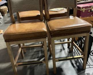 Swivel Bar Stools with leather seats (4)