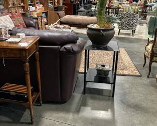 Metal side table (2) with cactus