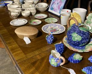 Johnson Brothers china, Fitz & Floyd grape pieces