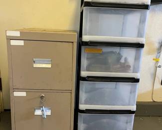 PHS142 Organizer Drawers And Small Metal File Cabinet 