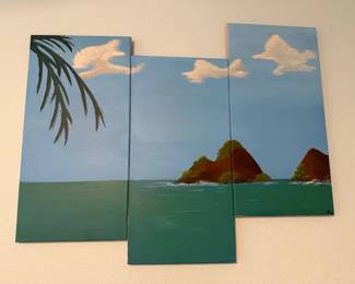 PHS017 Tri-Canvas Painting of Moku Nui and Moku Iki