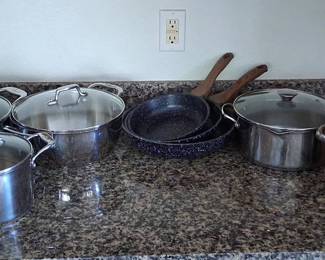PHS057- Various pots and pans.