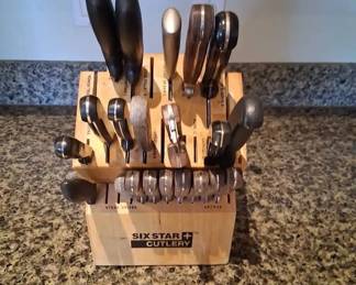 PHS046 - Wood Block Kitchens Knife Set