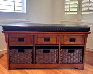 PHS024 Wood Entryway Bench/ Storage 