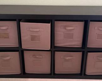 PHS123 Black 8-cube Storage Organizer With Brown Fabric Storage Bins 
