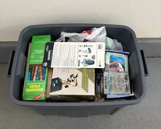 PHS127 Mystery Lot Of First Aid, Stove, And Miscellaneous Items