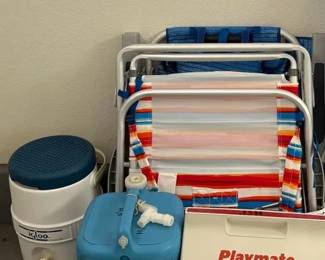 PHS030 2 Beach Chairs And 4 Coolers 