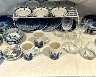 PHS072 Blue And White China And Dishes 