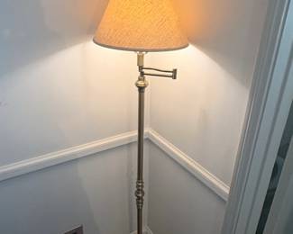 Antique Brass Swing Arm Floor Lamp