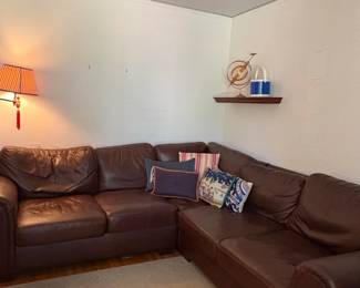 Brown Leather Sectional Sofa