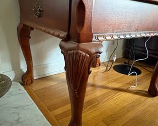 Antique Mahogany Side Table with Cabriole Legs and BallandClaw Feet second image