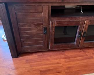 Rustic Dark Wood TV Stand / Media Console - Grand Hacienda Style