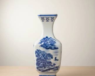 Bombay Company Blue and White Chinoiserie Vase