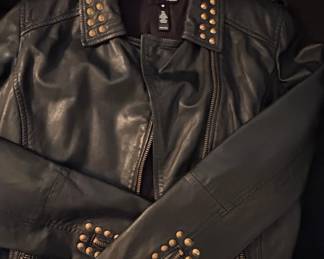 AQUA Women's Studded Moto Jacket