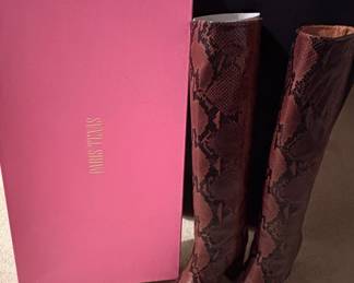 Paris Texas "Pitone Brown" Knee-High Boots
