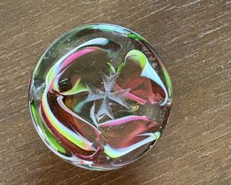 Maltese Cross Art Glass Paperweight