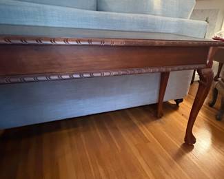 Antique Chippendale Style Mahogany Writing Table with Leather Inset second image