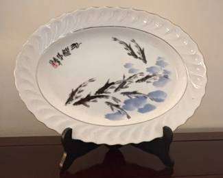 Tatung Taiwan Oval Serving Platter with Floral Design second image