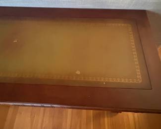 Antique Chippendale Style Mahogany Writing Table with Leather Inset fourth image