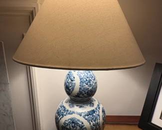 Ralph Lauren Blue and White Porcelain Double Gourd Table Lamp