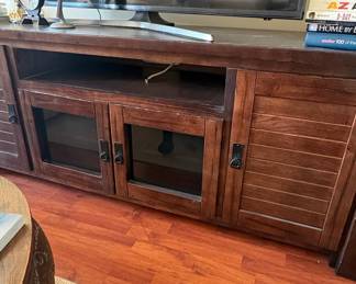 Rustic Dark Wood TV Stand / Media Console - Grand Hacienda Style