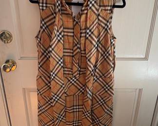 Burberry Nova Check Tie Neck Shirt Dress