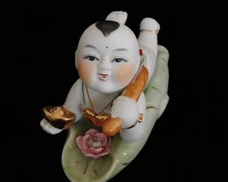 Vintage Chinese Porcelain Piano Baby Figurine