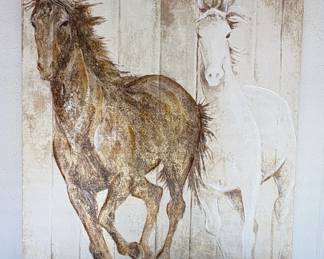 Abstract Horses Canvas Art with Gold Leaf Accents by J. de Teranide second image