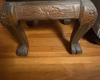 Antique Chinese HandCarved Wooden Foot Stool second image