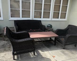 Jeco Piece Wicker Outdoor Furniture Set