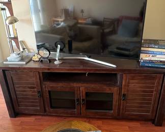 Rustic Dark Wood TV Stand / Media Console - Grand Hacienda Style