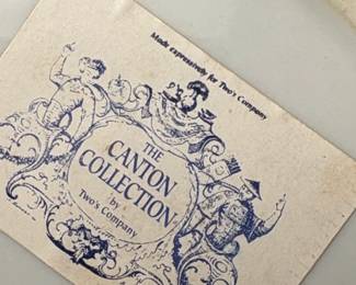 Twos Company The Canton Collection Blue and White Porcelain Potpourri Dish