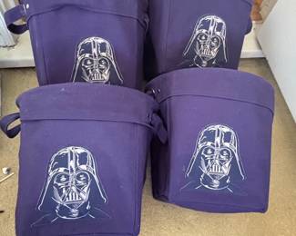 Star Wars Darth Vader Purple Fabric Storage Bins Set of