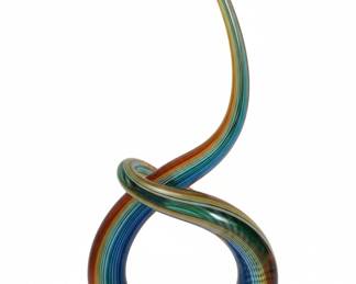 Murano Style Love Knot Glass Sculpture