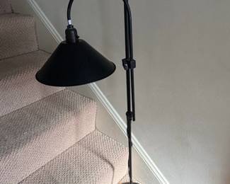 Black Metal Gooseneck Floor Lamp with Conical Shade