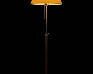 Adjustable Brass Floor Lamp with Fabric Shade second image