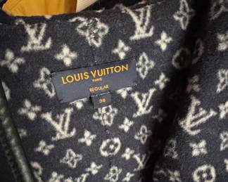 Louis Vuitton Monogram Lined Hooded Wrap Coat