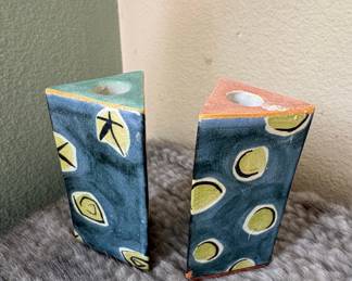 Pair of TS POST California Studio Art Candle Holder